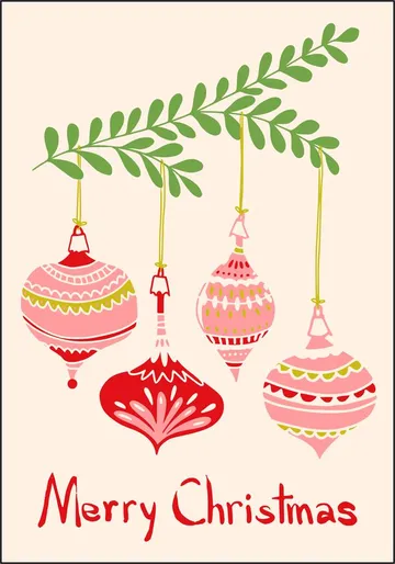 Cheerful little Christmas Baubles - Pink 