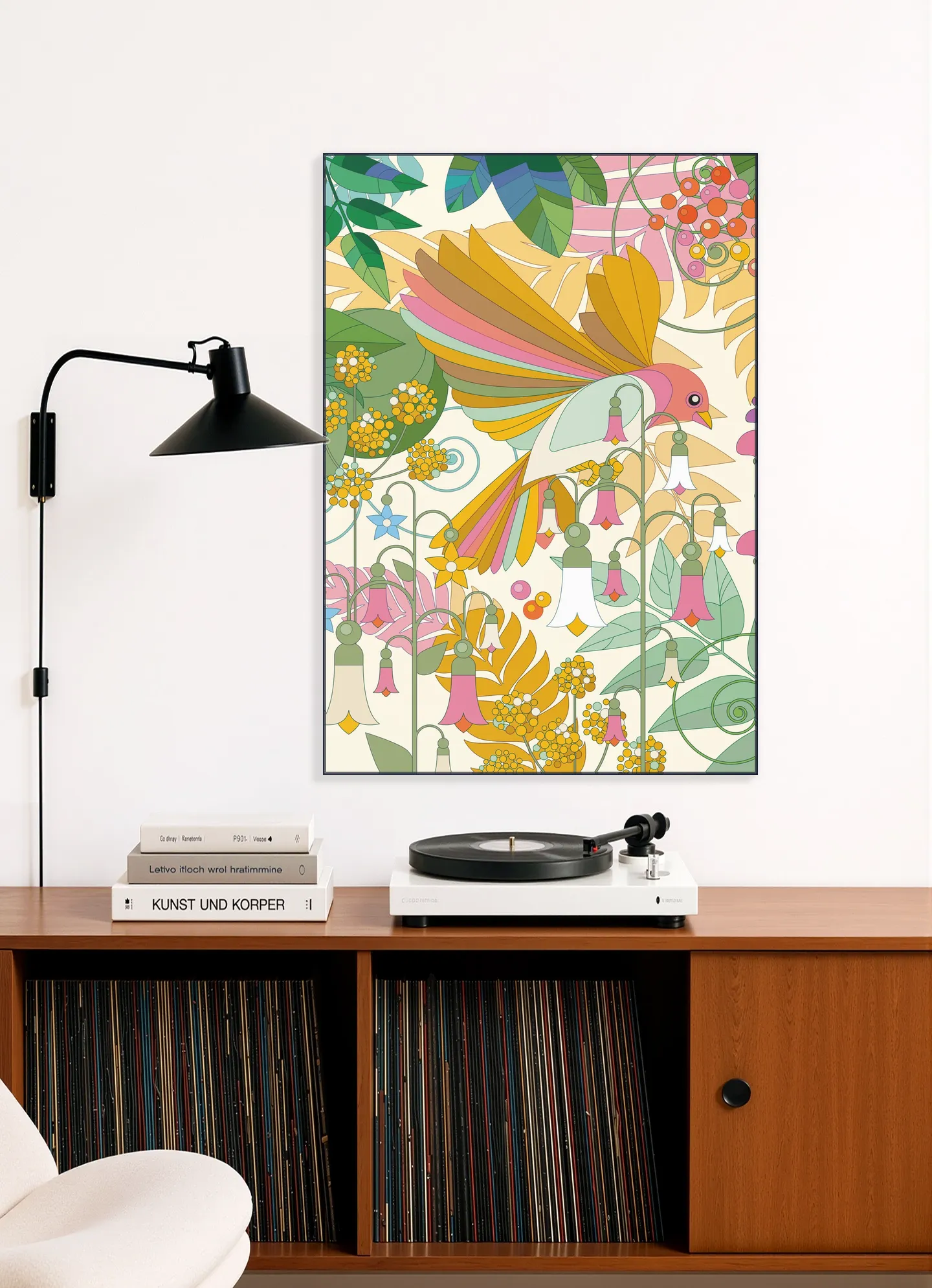Morning Bird with Flowers