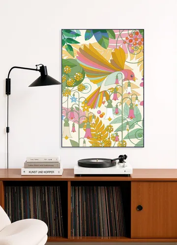 Morning Bird with Flowers