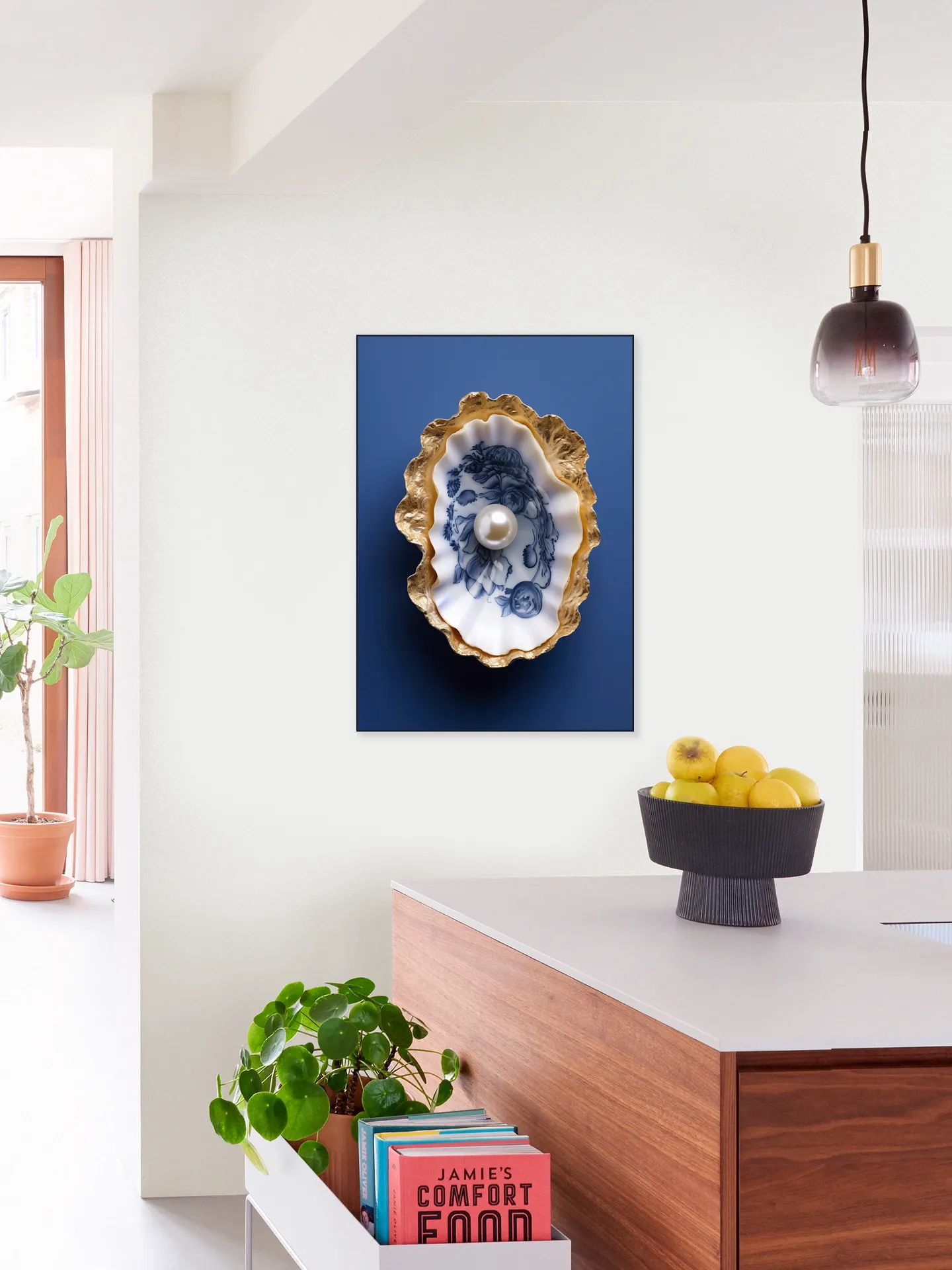 Delft Blue Oyster with Gold