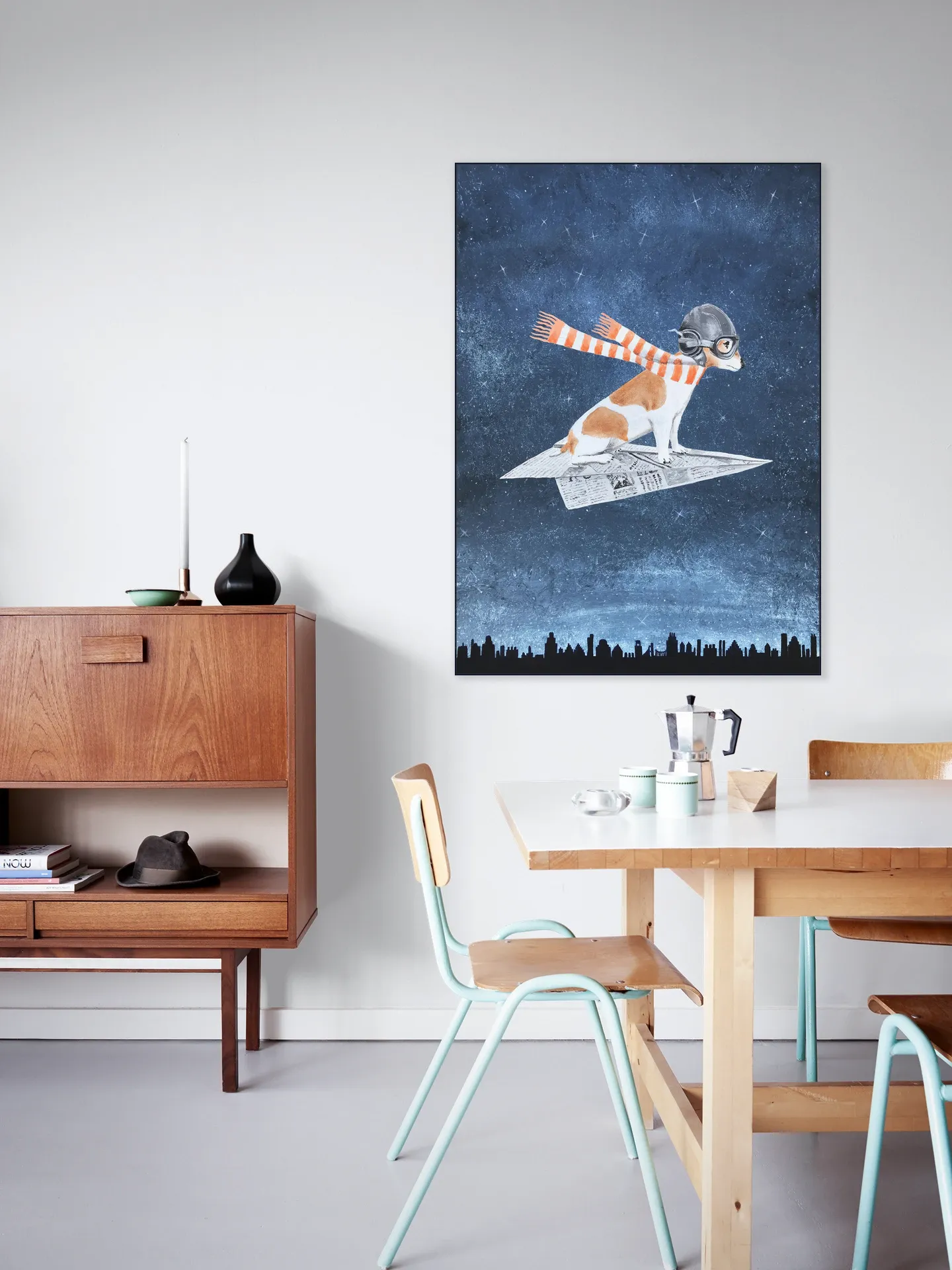 Jack Russell on paper plane