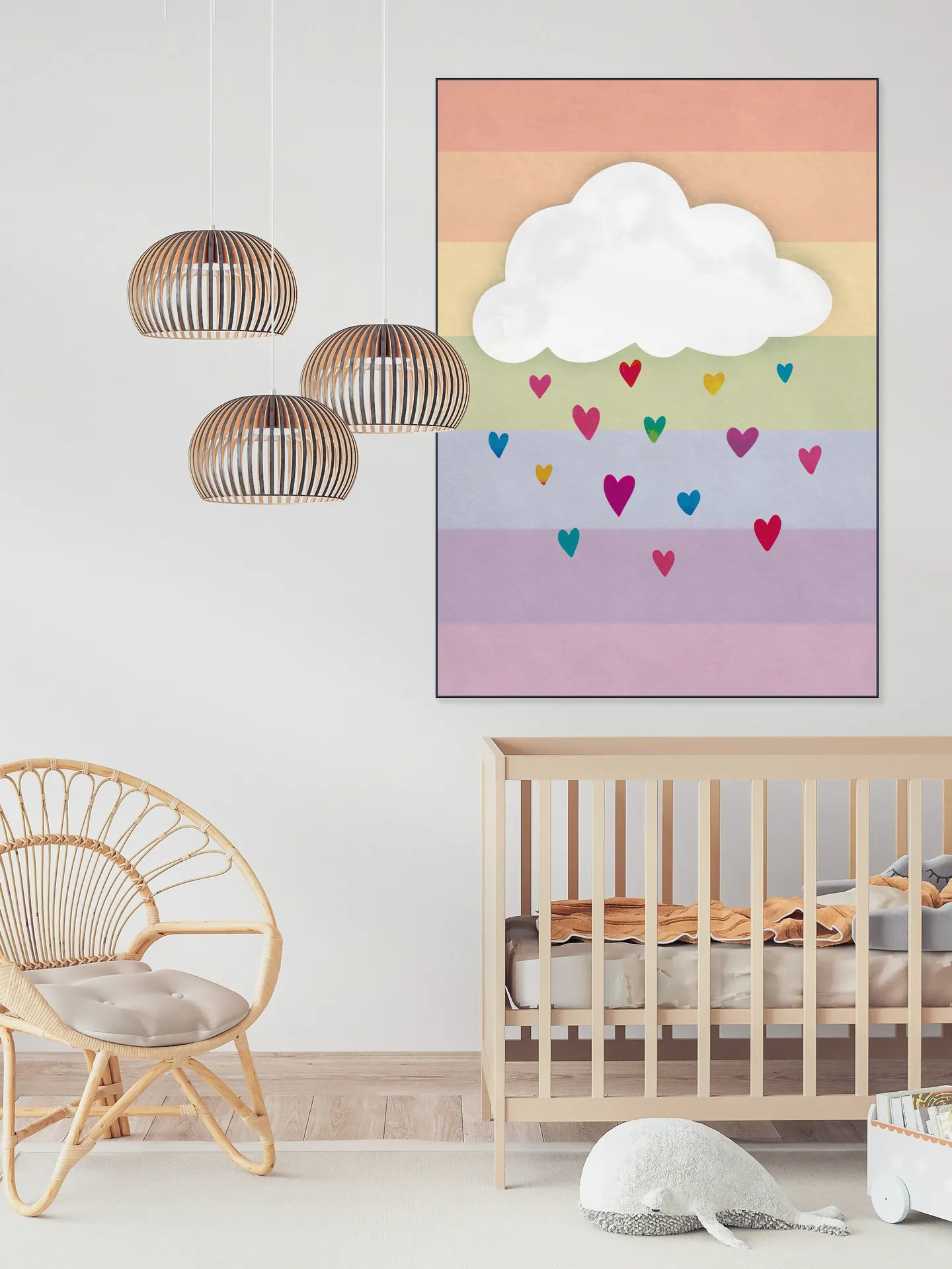 Raining Multicolored Hearts