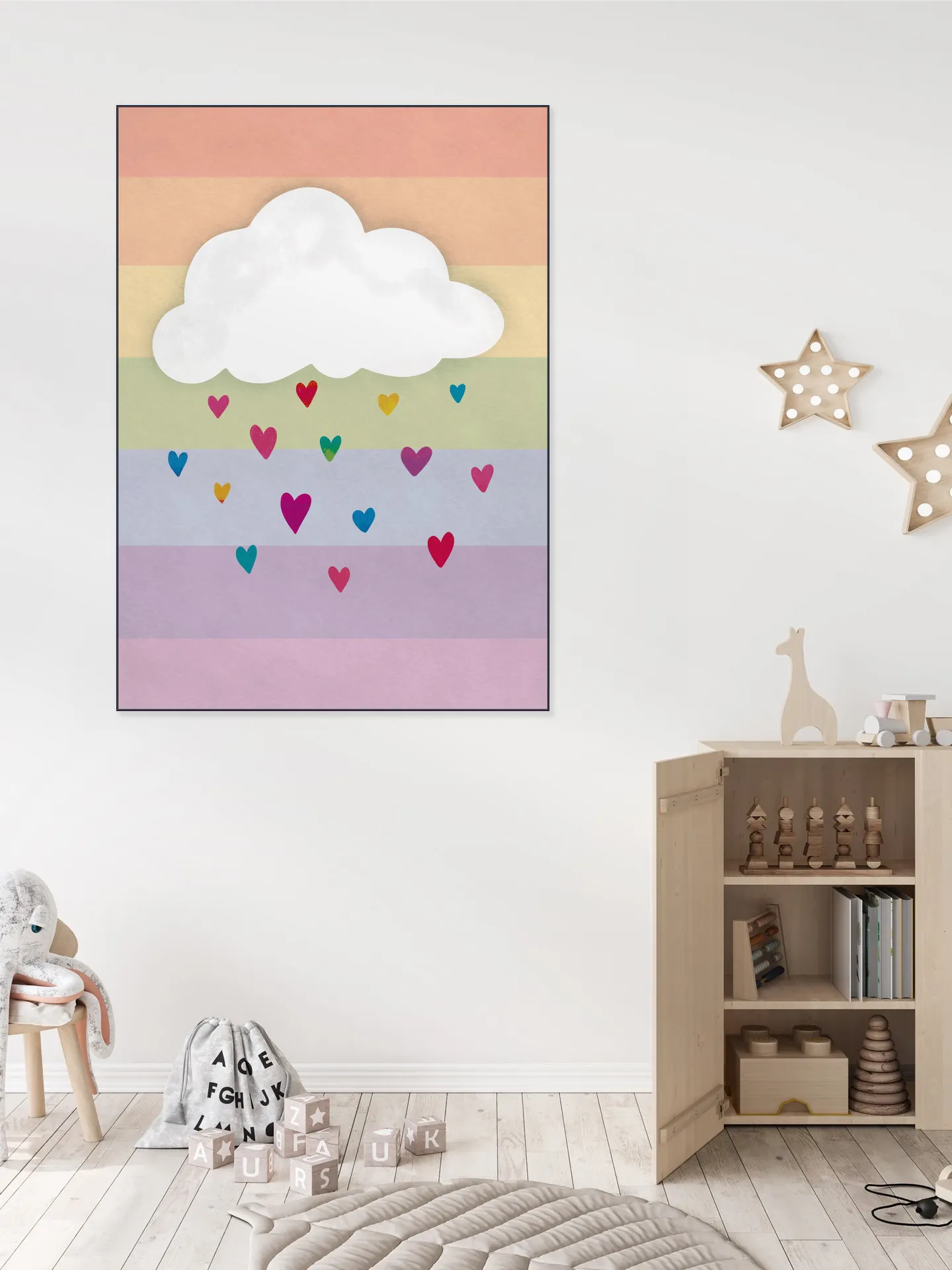 Raining Multicolored Hearts