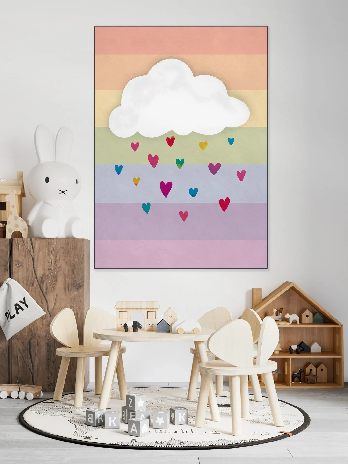 Raining Multicolored Hearts