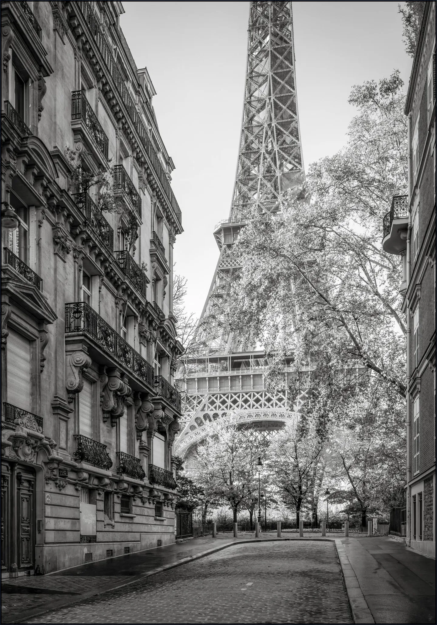 Rue de l'Université with Eiffel Tower, Paris, France