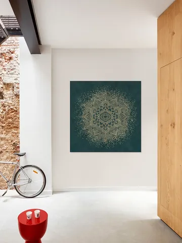 Boho Sparkling Mandala Teal Gold