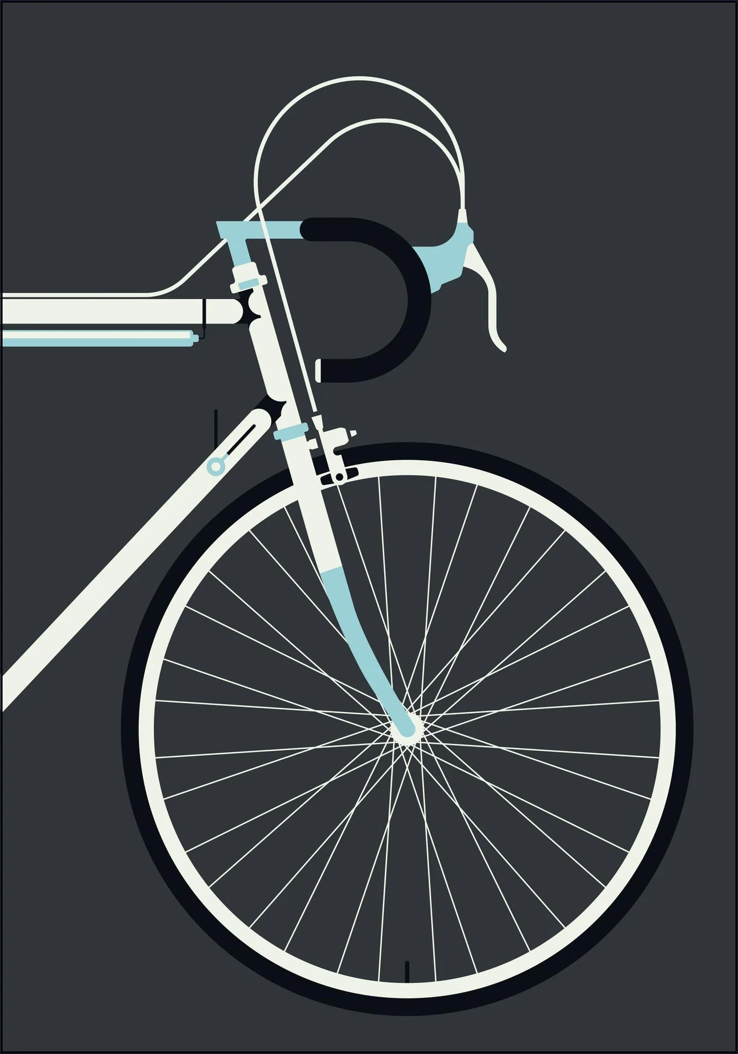 Racing Bike White Front