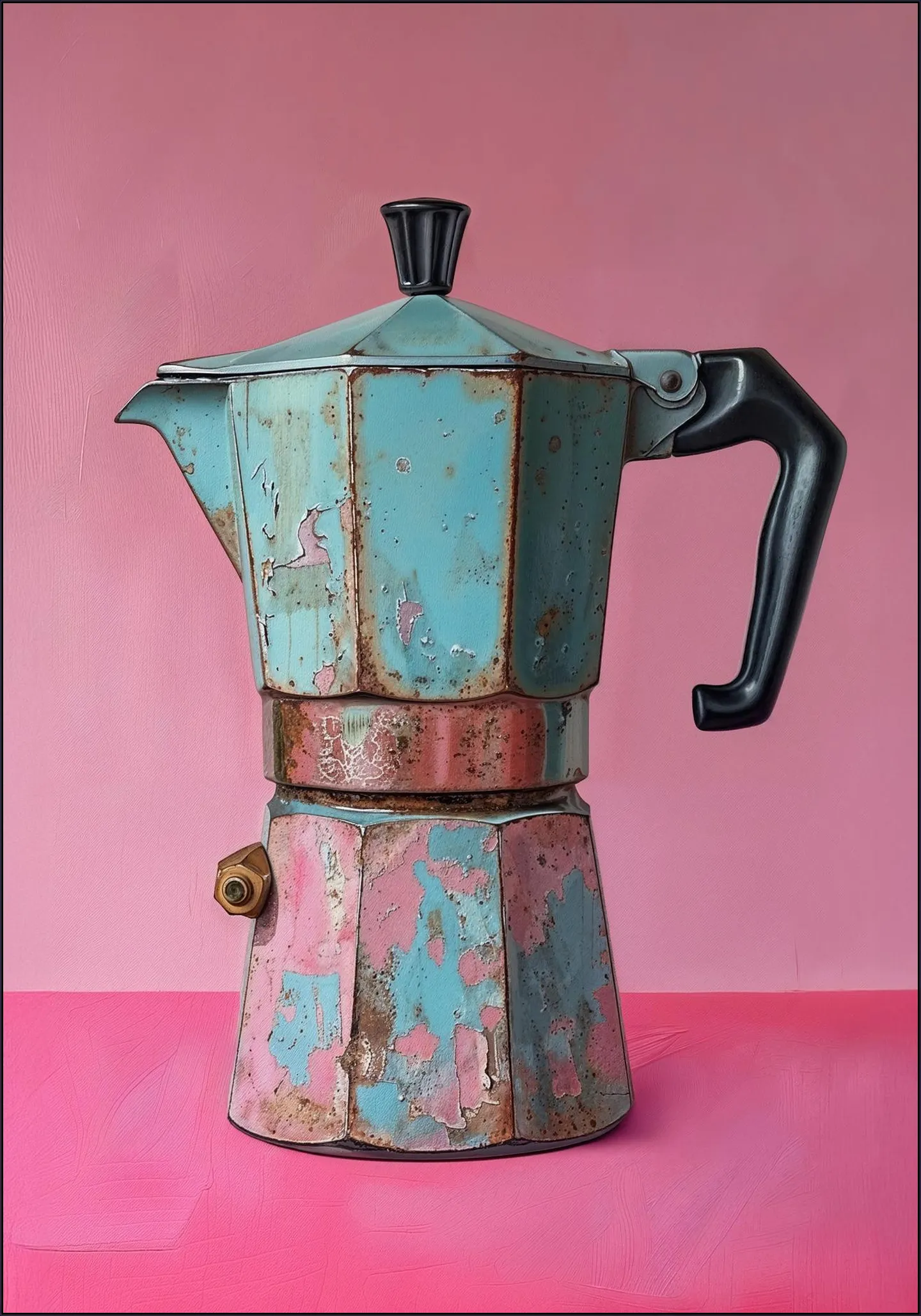 Vintage Coffee Percolator - Magenta and Turqoise