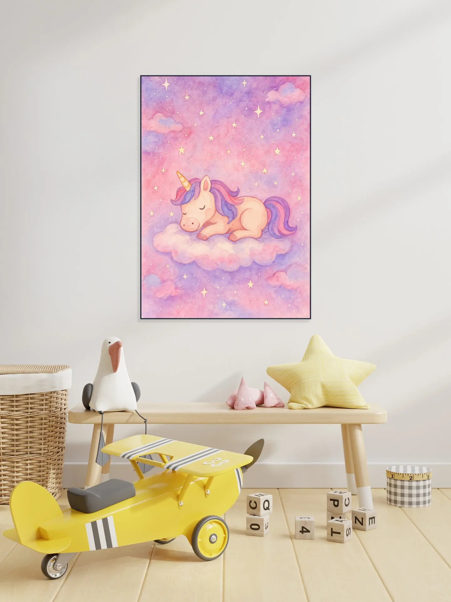 A Unicorn Dreaming on a Pink Cloud