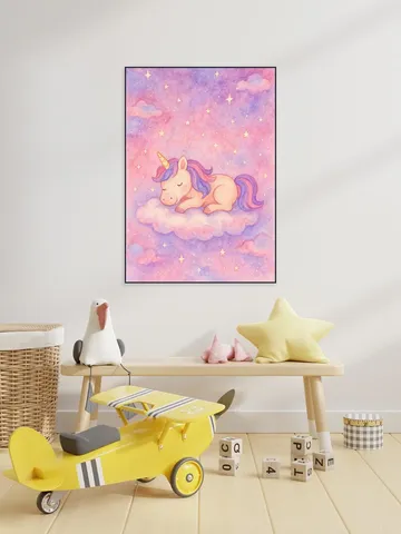A Unicorn Dreaming on a Pink Cloud