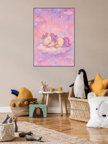 A Unicorn Dreaming on a Pink Cloud