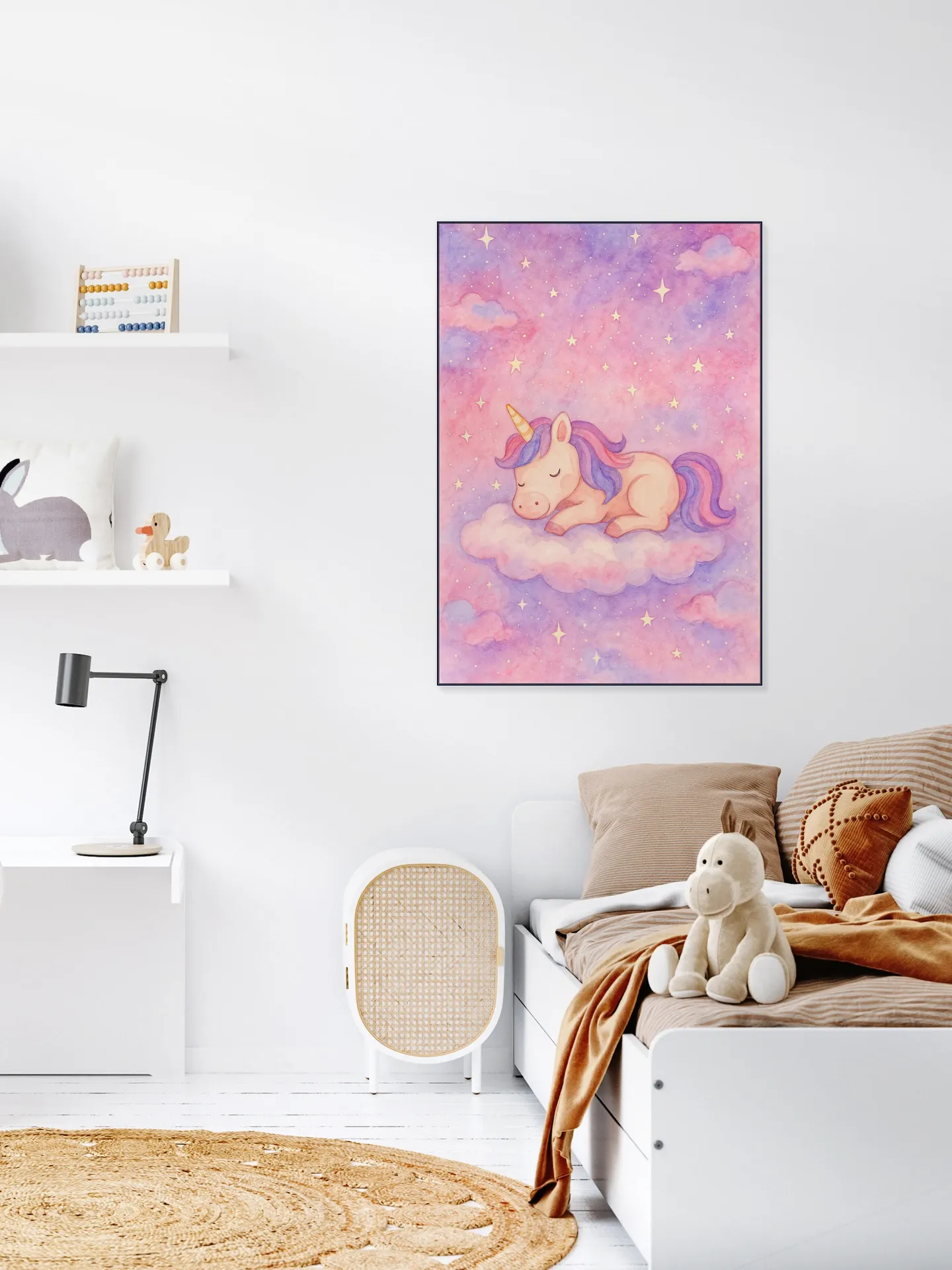 A Unicorn Dreaming on a Pink Cloud