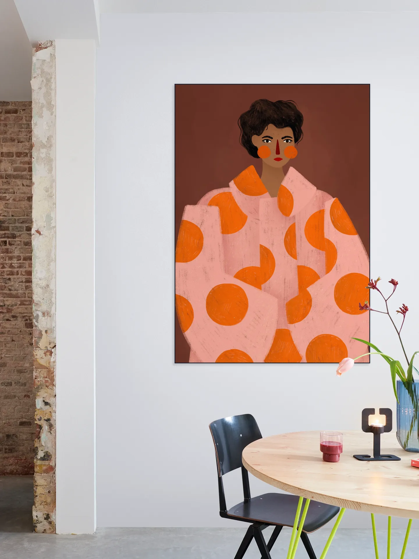 Woman With Orange Dots