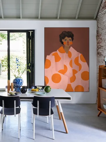 Woman With Orange Dots