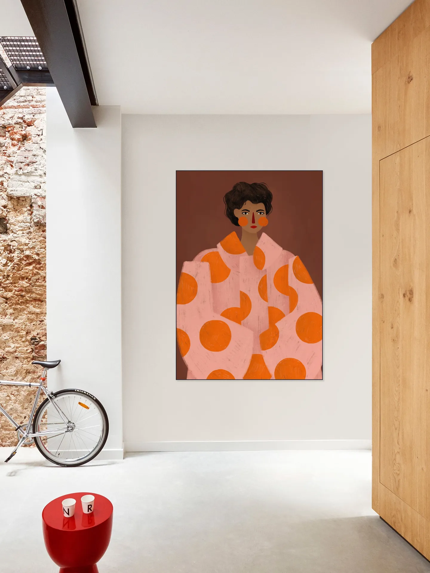 Woman With Orange Dots