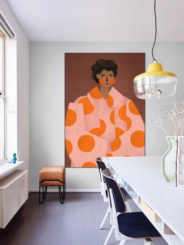 Woman With Orange Dots