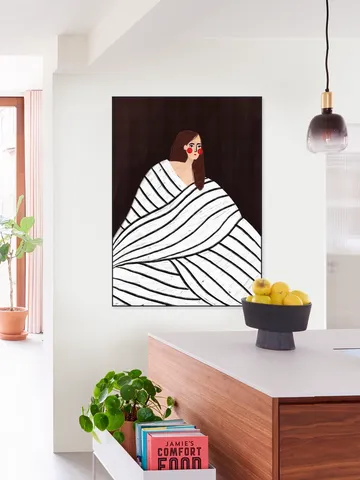 The Woman With Black and White Stripes