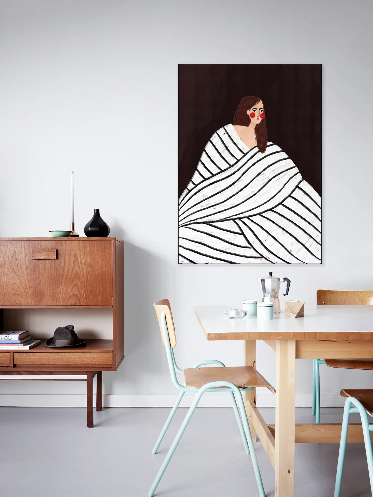 The Woman With Black and White Stripes