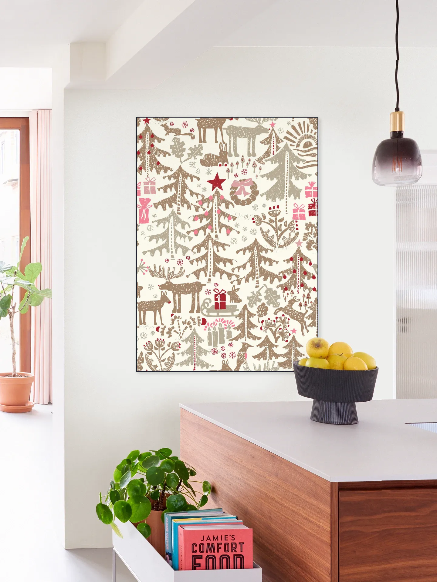 X-Mas Winter Forest Pattern - Beige