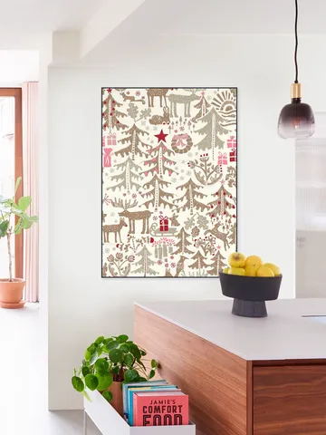 X-Mas Winter Forest Pattern - Beige