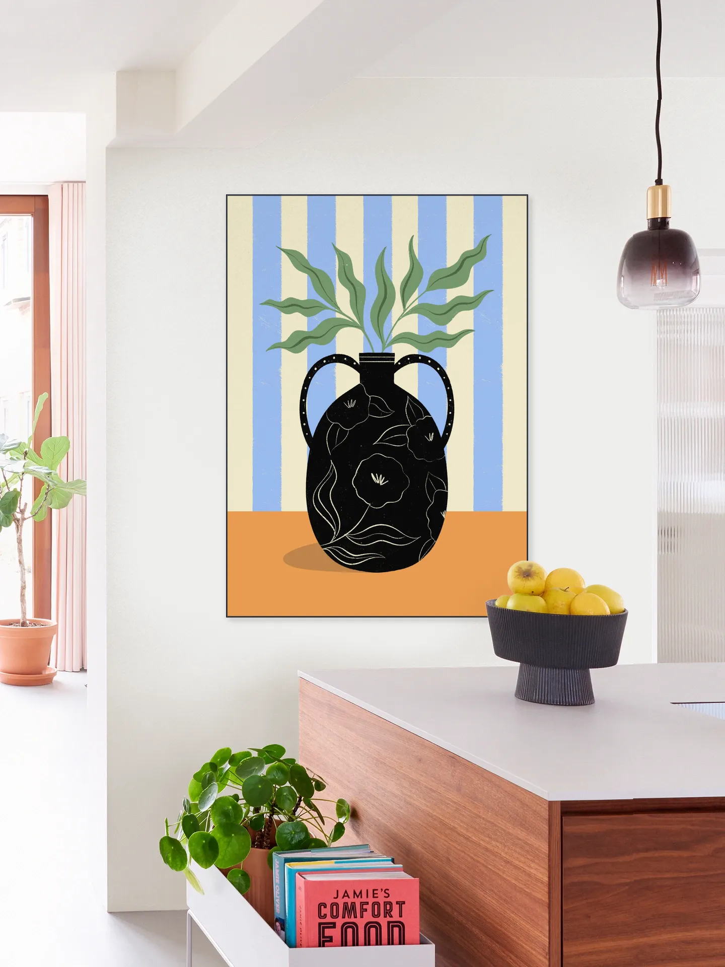 Leaves in Patterned Vase