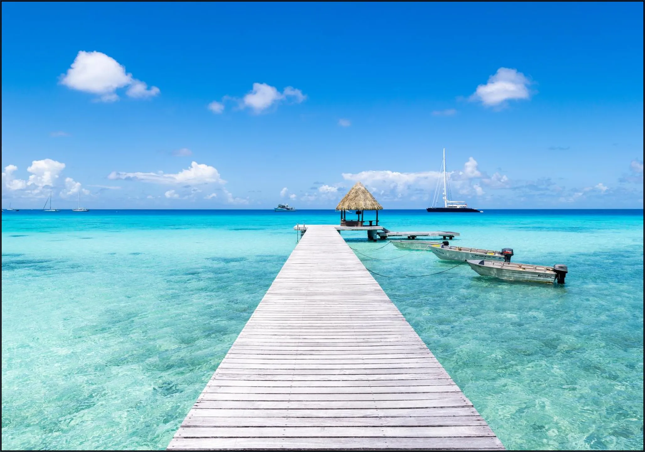 Wooden Pier at the Beach - French Polynesia