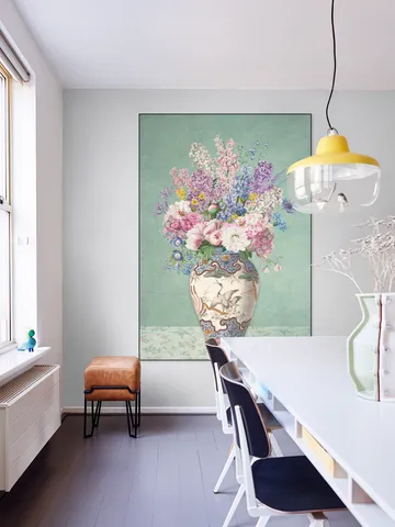 Vintage Floral Chinoiserie Vase