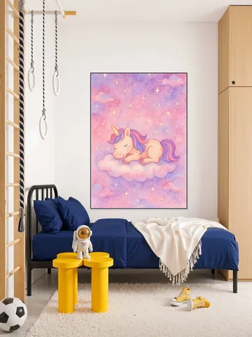 A Unicorn Dreaming on a Pink Cloud