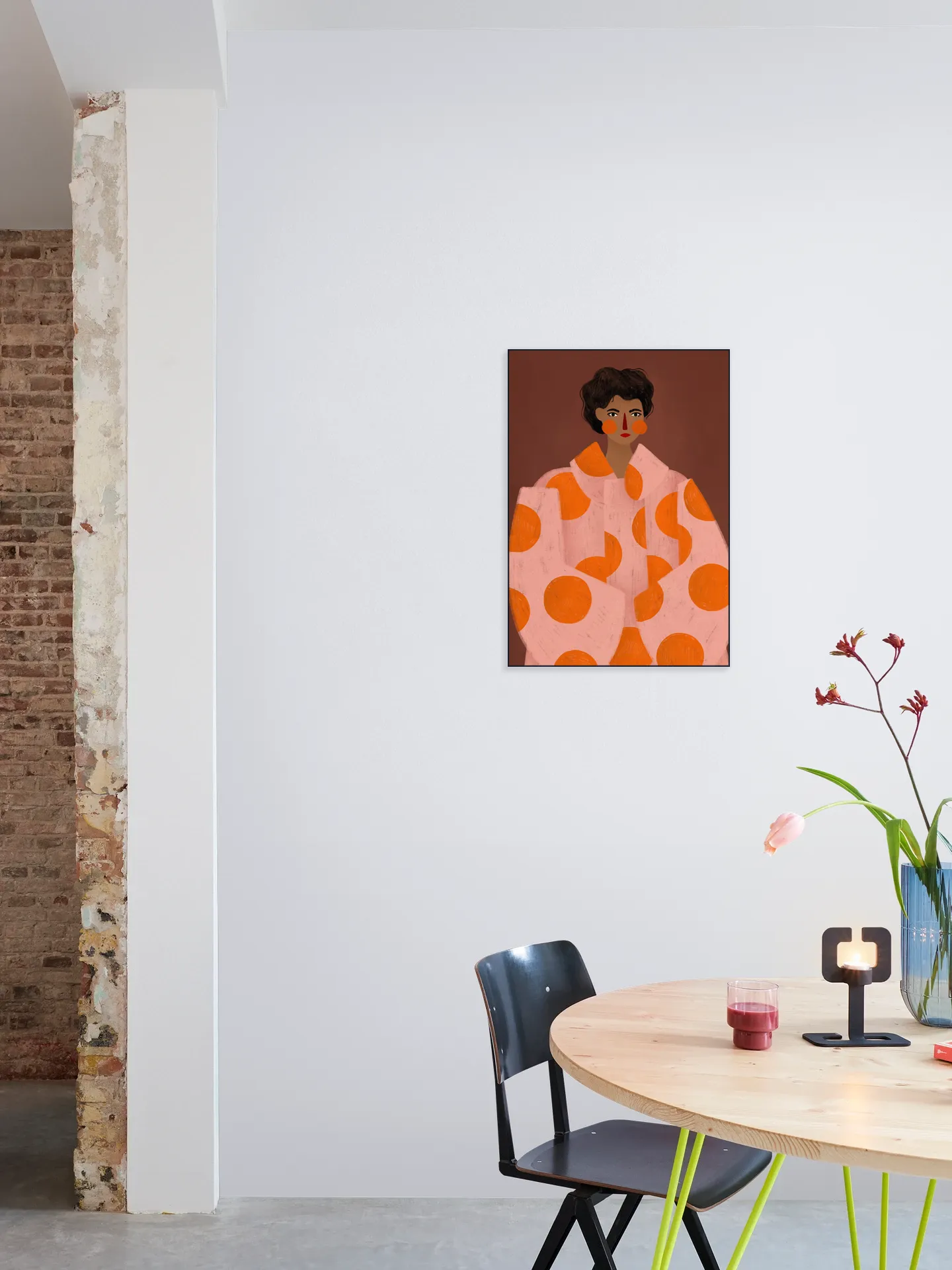 Woman With Orange Dots