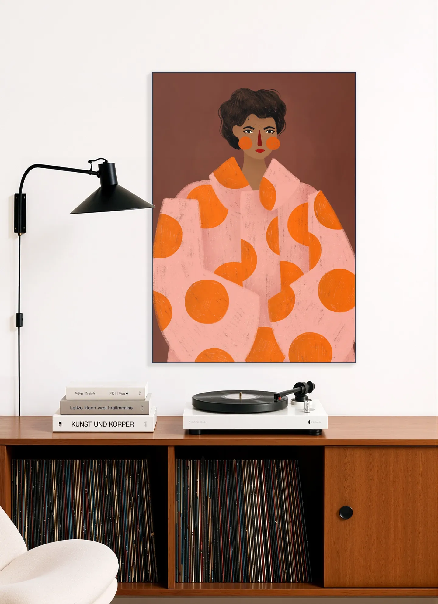 Woman With Orange Dots