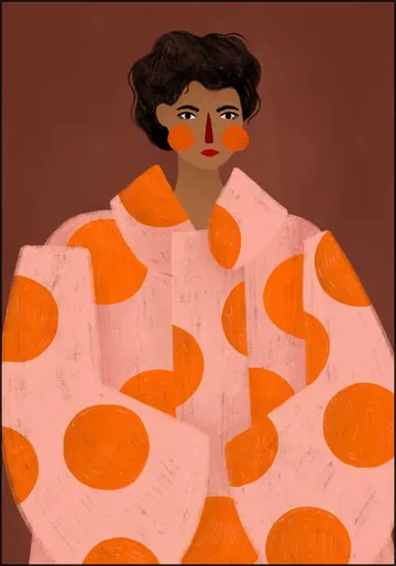 Woman With Orange Dots