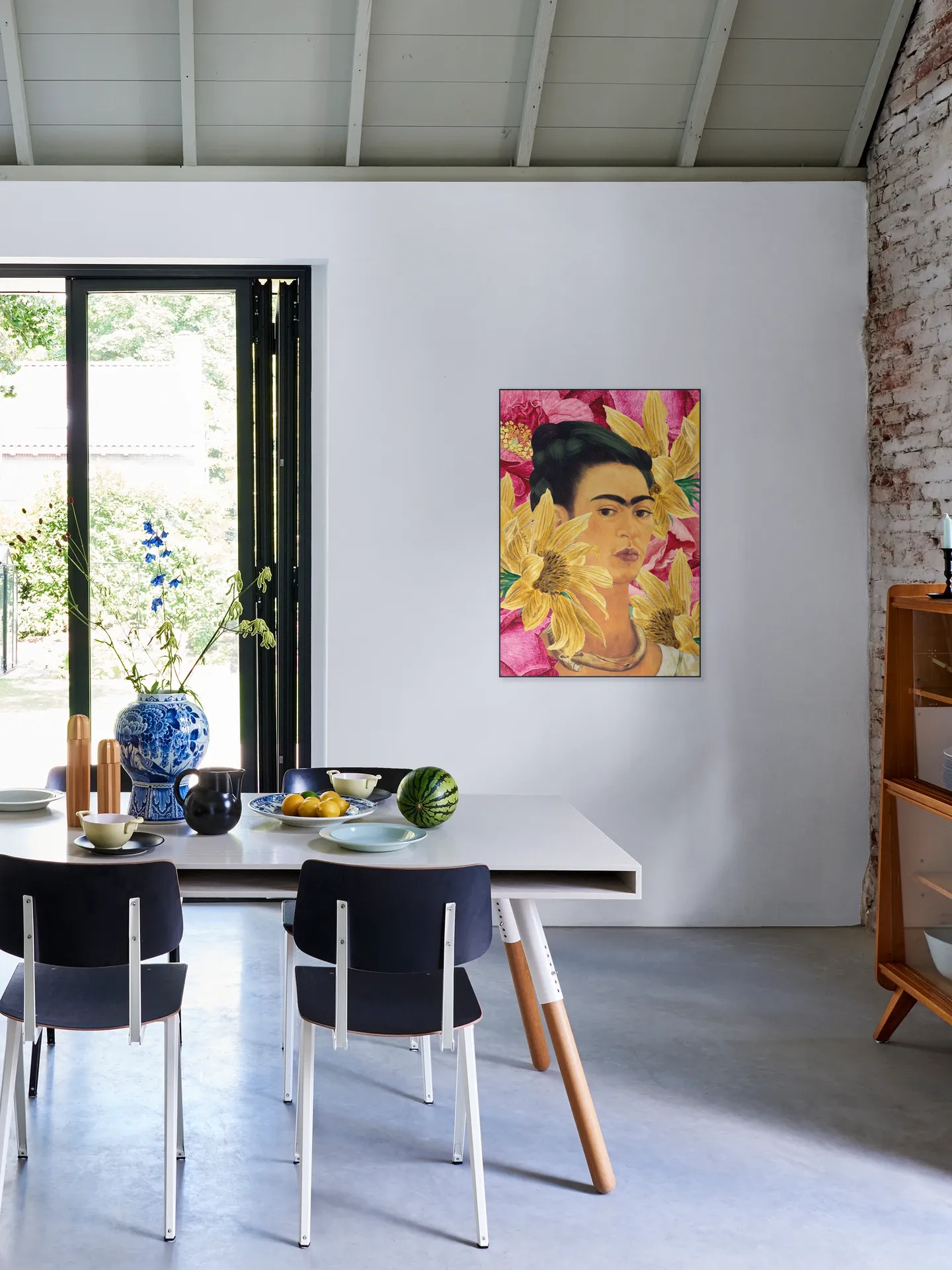 Frida in Yellow and Pink Garden