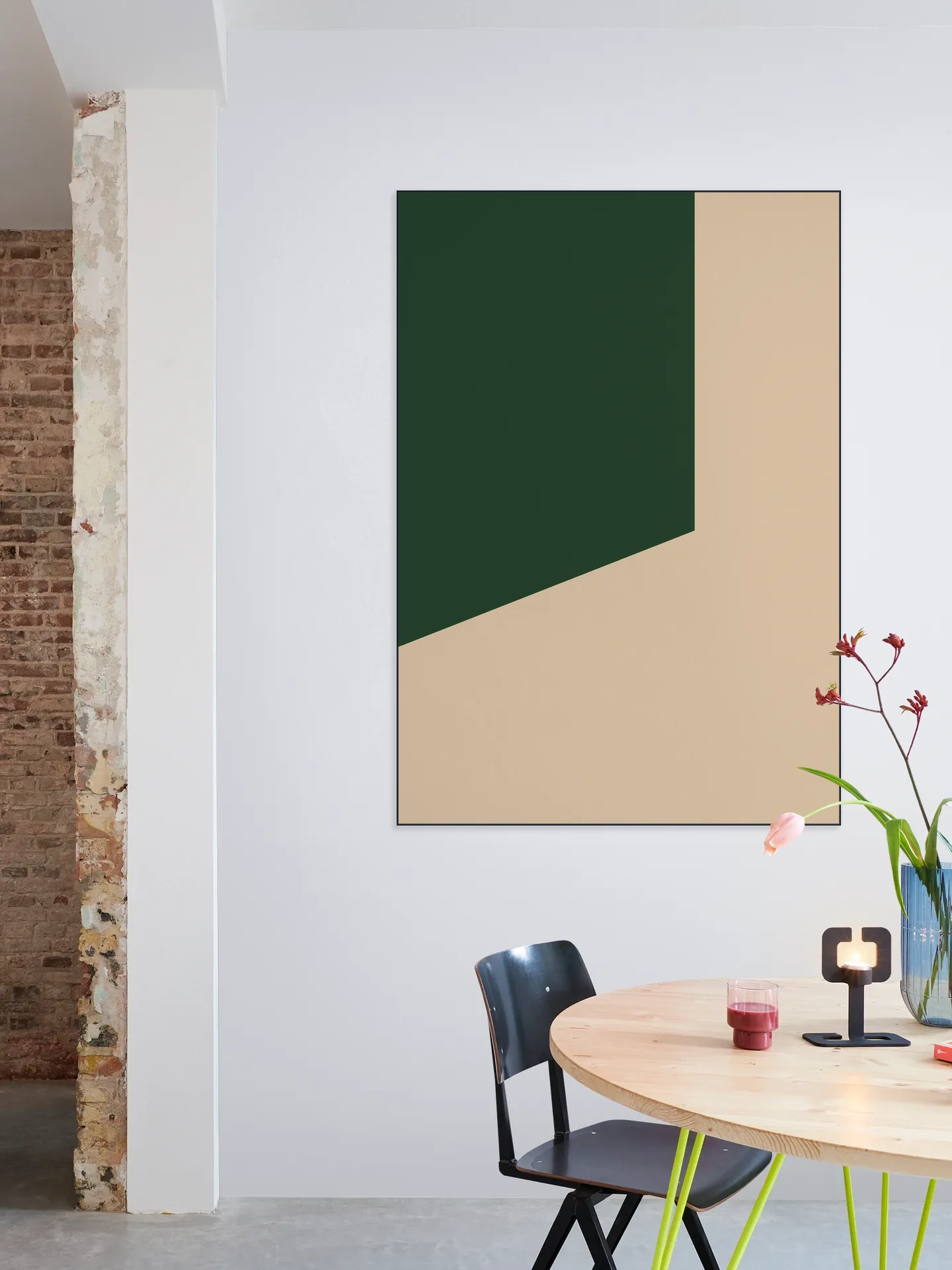 Color blocking - Beige Green