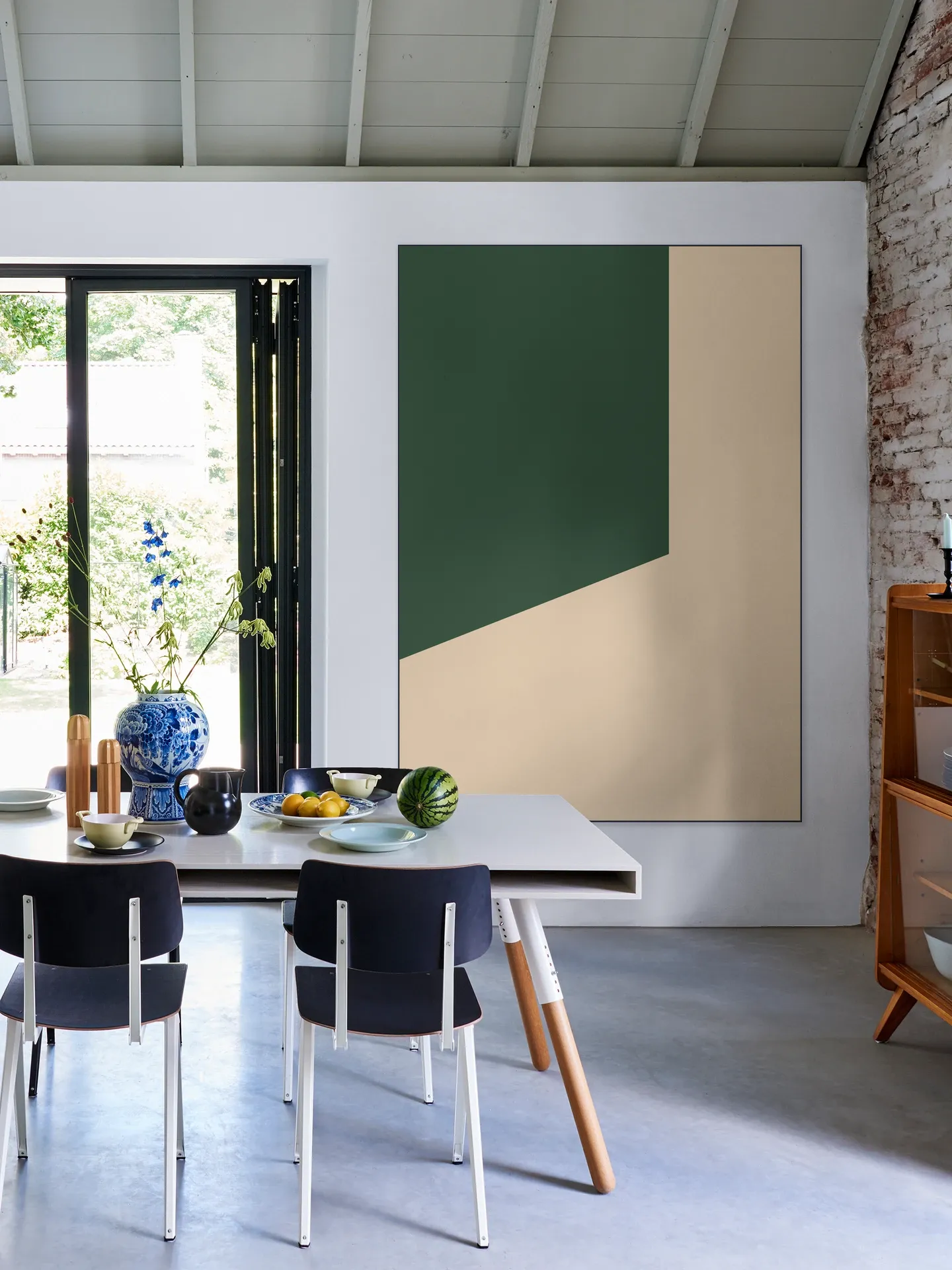 Color blocking - Beige Green