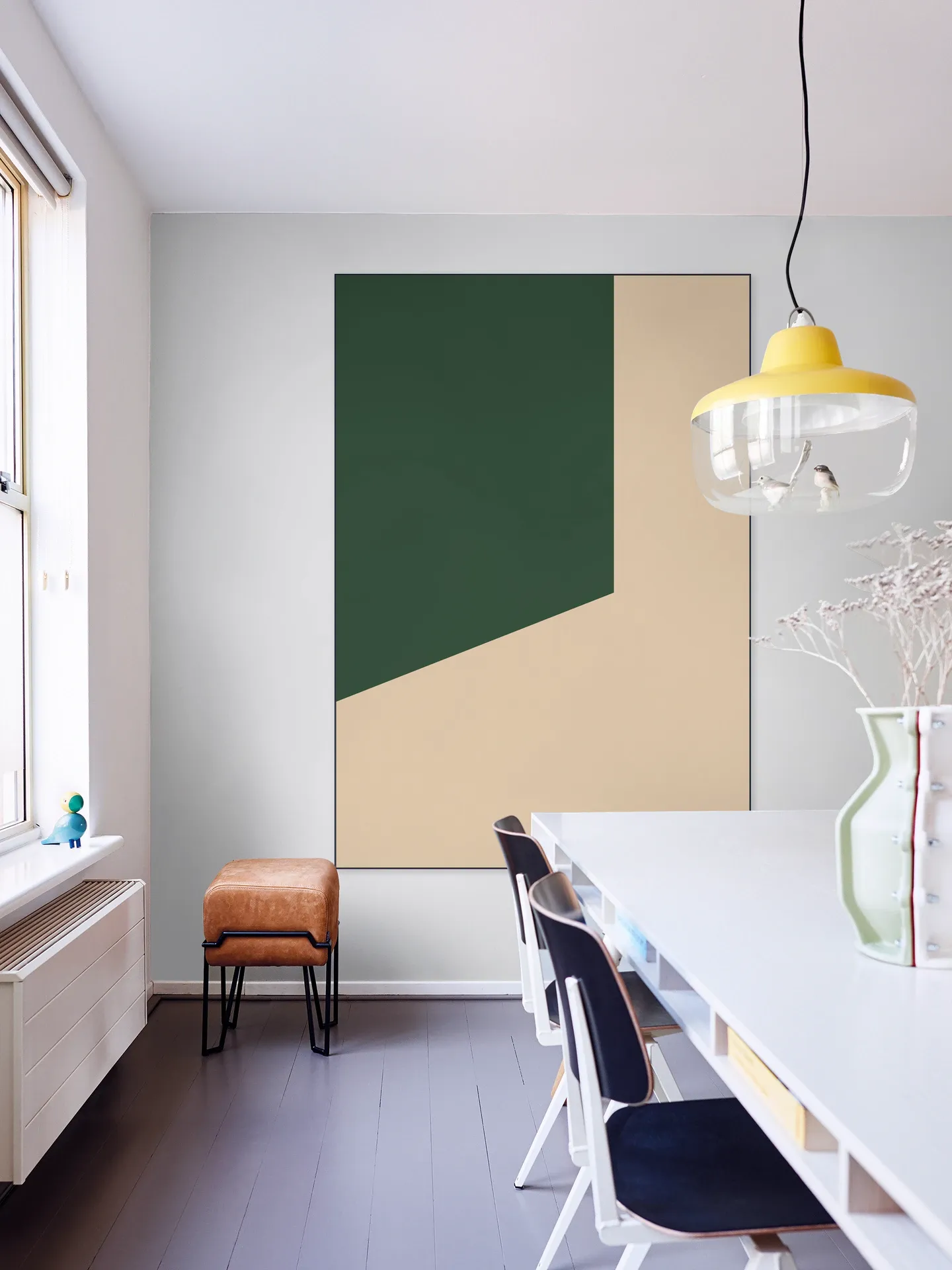 Color blocking - Beige Green