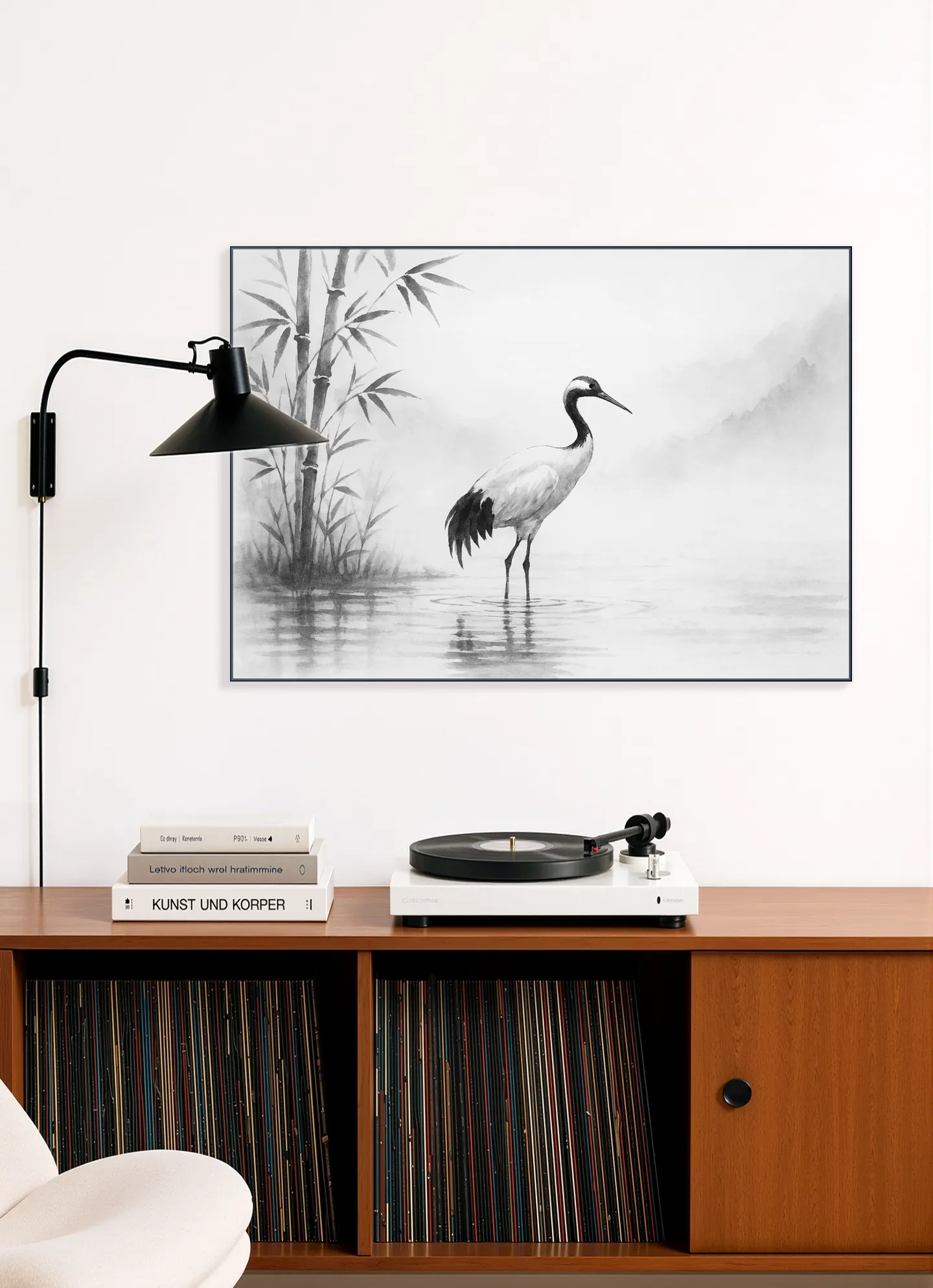 Crane in the Morning Mist