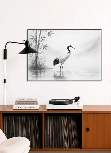 Crane in the Morning Mist