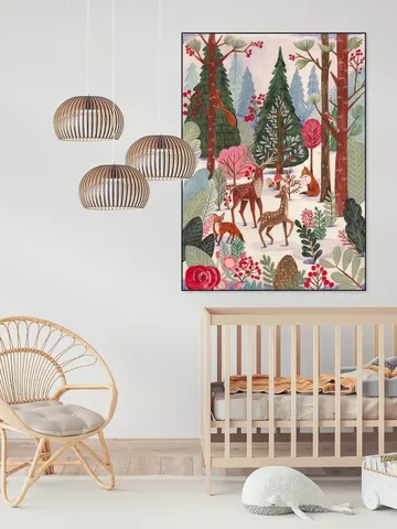 Animals in winter forest
