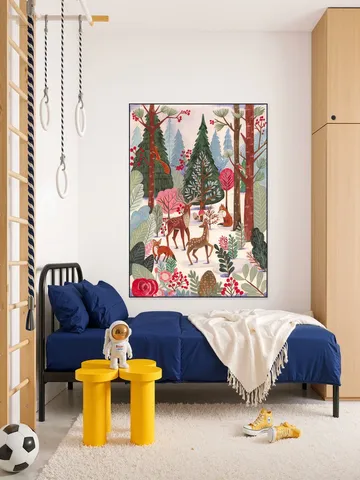 Animals in winter forest