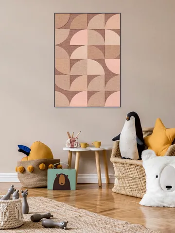 Mid Century Retro Geometry Mocha Pink Light
