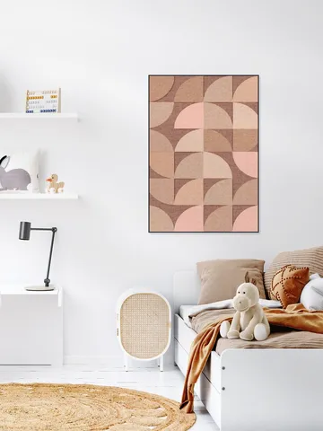Mid Century Retro Geometry Mocha Pink Light