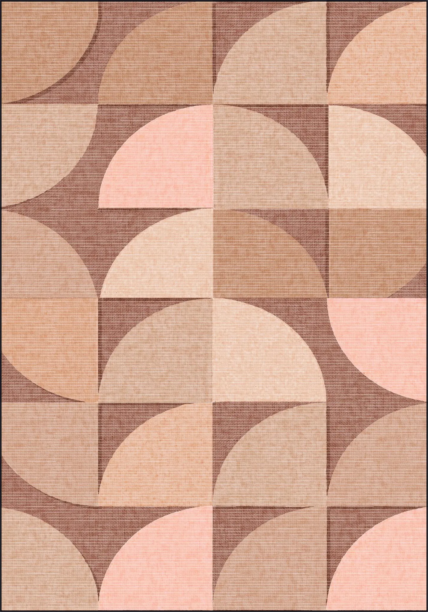 Mid Century Retro Geometry Mocha Pink Light