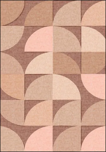 Mid Century Retro Geometry Mocha Pink Light