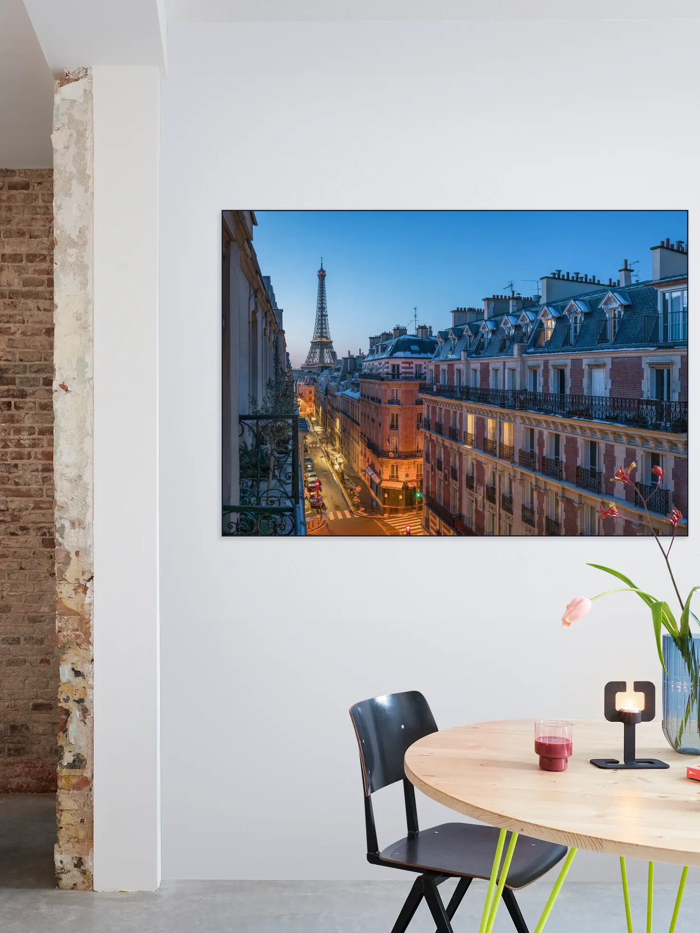 Balcony with Eiffel Tower view, Paris, France