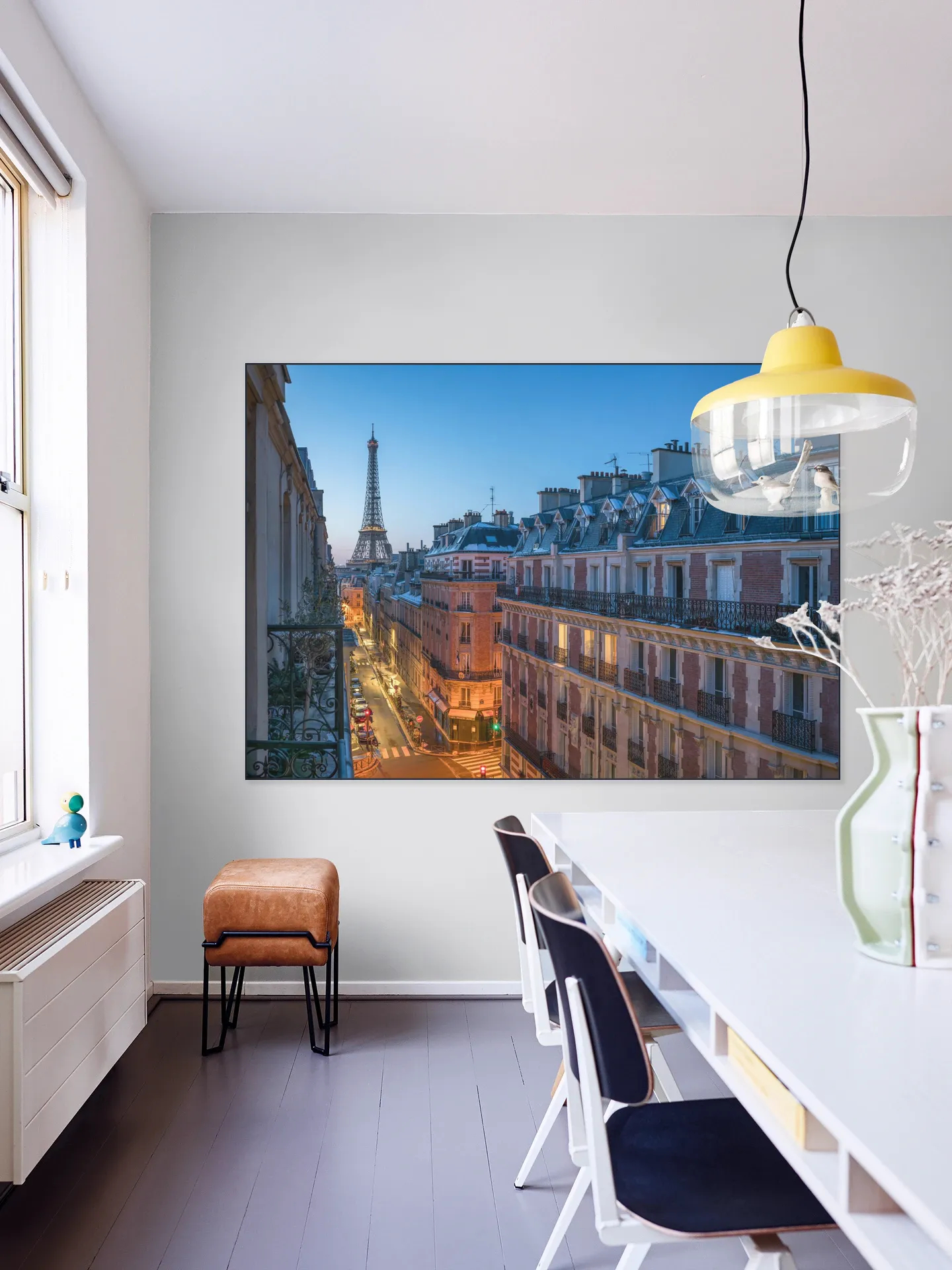 Balcony with Eiffel Tower view, Paris, France