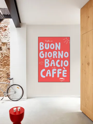 Buongiorno, bacio, caffe - red