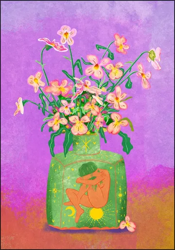 Pansies In A Vase