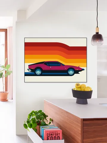 Maroon Sports Car Side