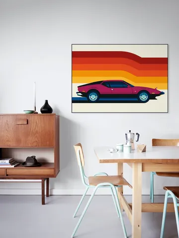 Maroon Sports Car Side