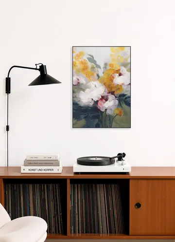 Cream Peonies And Golden Blossoms